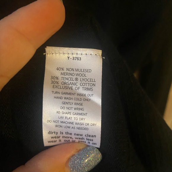 Toad & Co Cambria sweater dress black, women's size medium merino wool / tencel - Picture 7 of 8